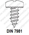 ~ DIN 7981 Саморез по листовому металлу с зубцами снизу головки (~ ISO 7049)