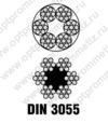 DIN 3055 Трос в оплетке и без